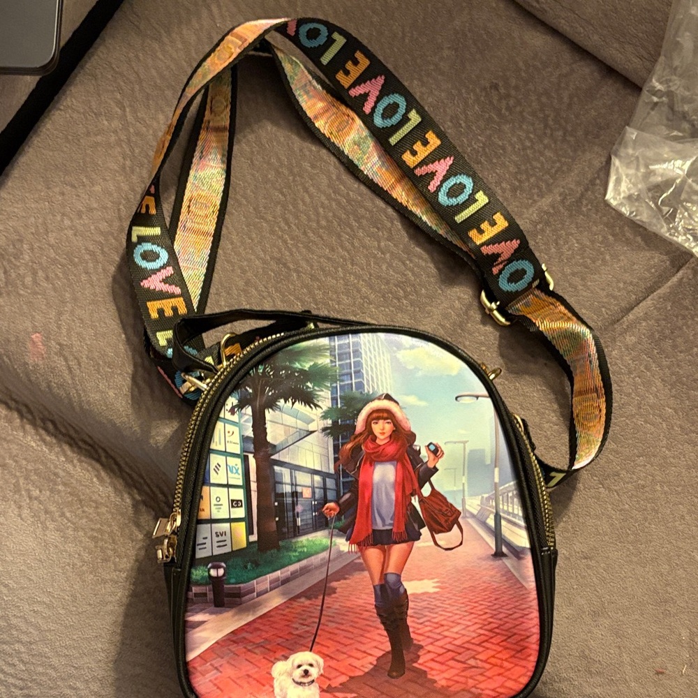 Stylish Women's Backpack with Urban Art Design